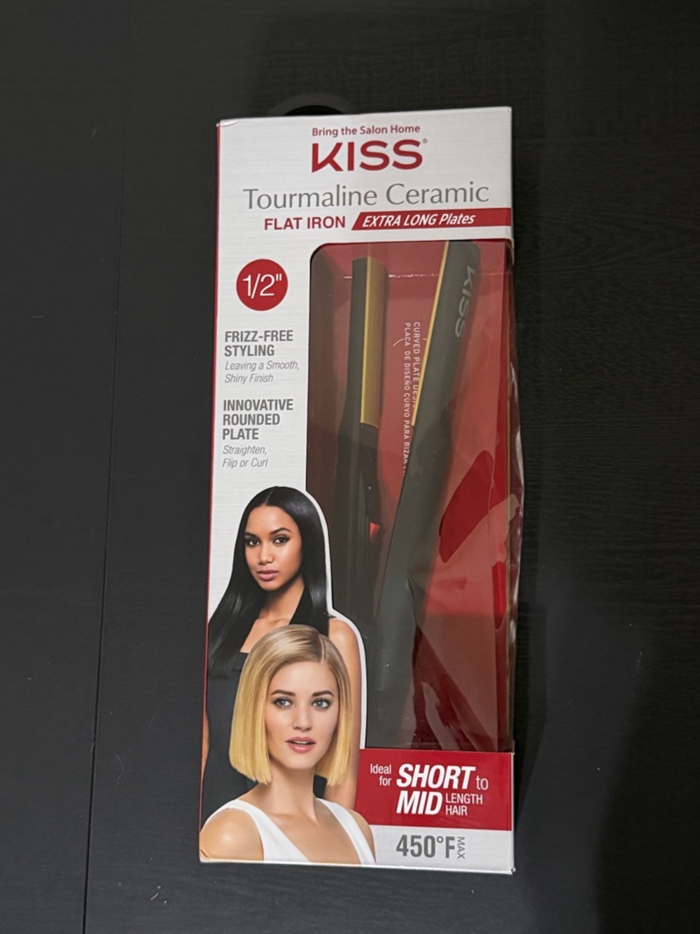 KISS Tourmaline Ceramic Flat Iron, 1/2"